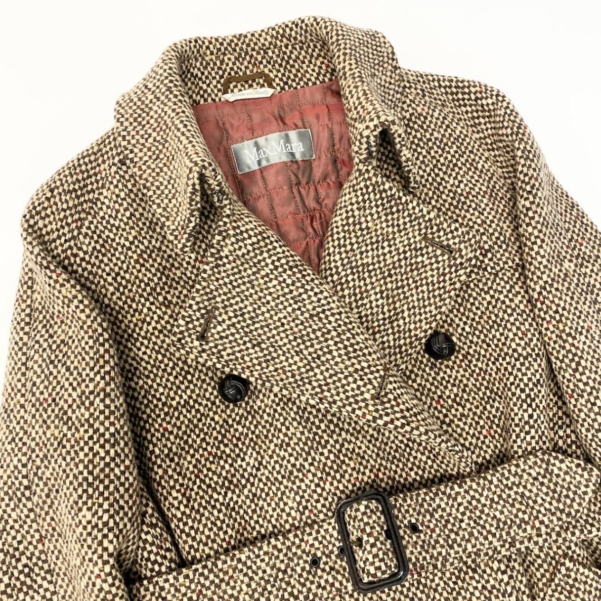 26e8 Max Mara マックスマーラ ダブルブレスト ツイードコート 中綿 