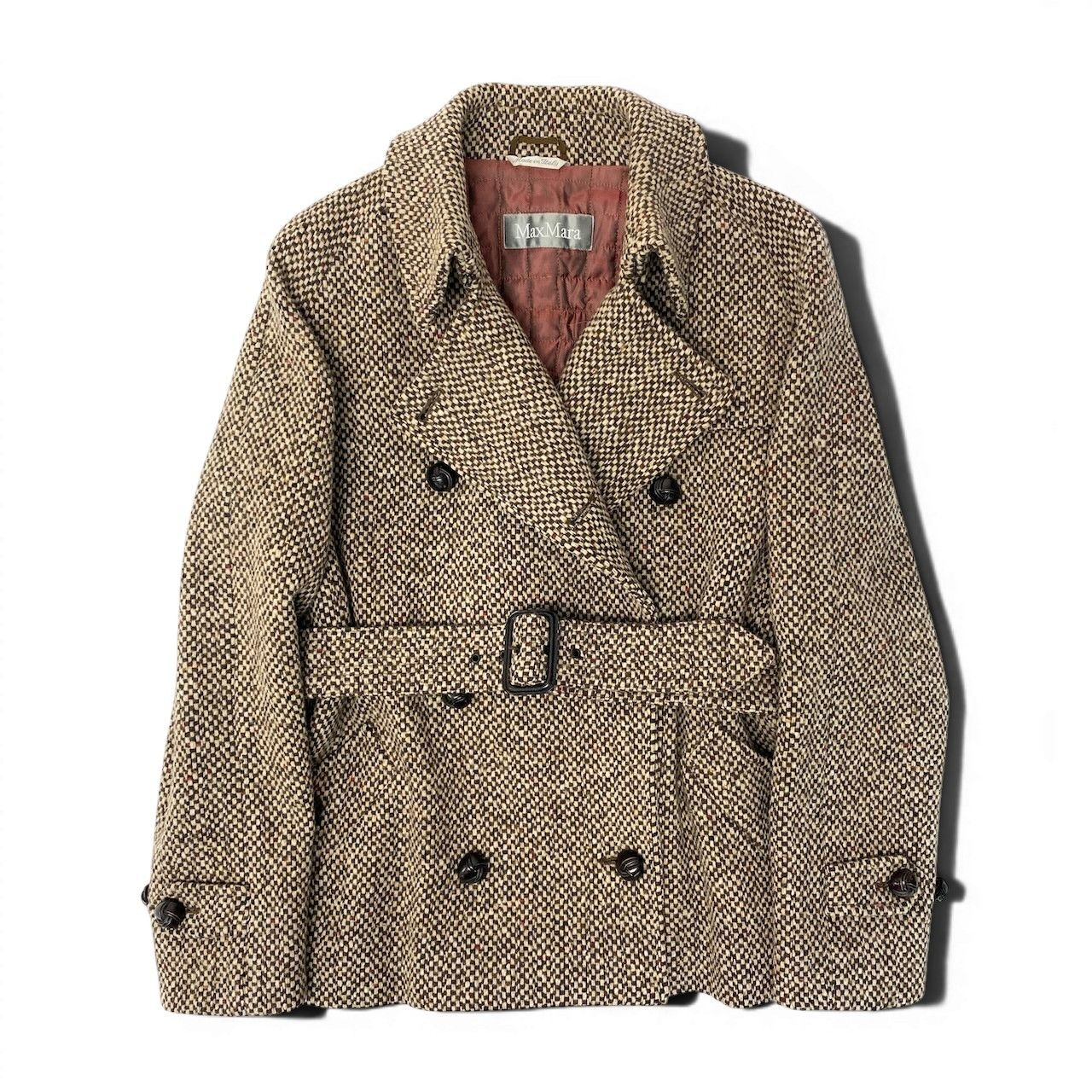 26e8 Max Mara マックスマーラ ダブルブレスト ツイードコート 中綿 