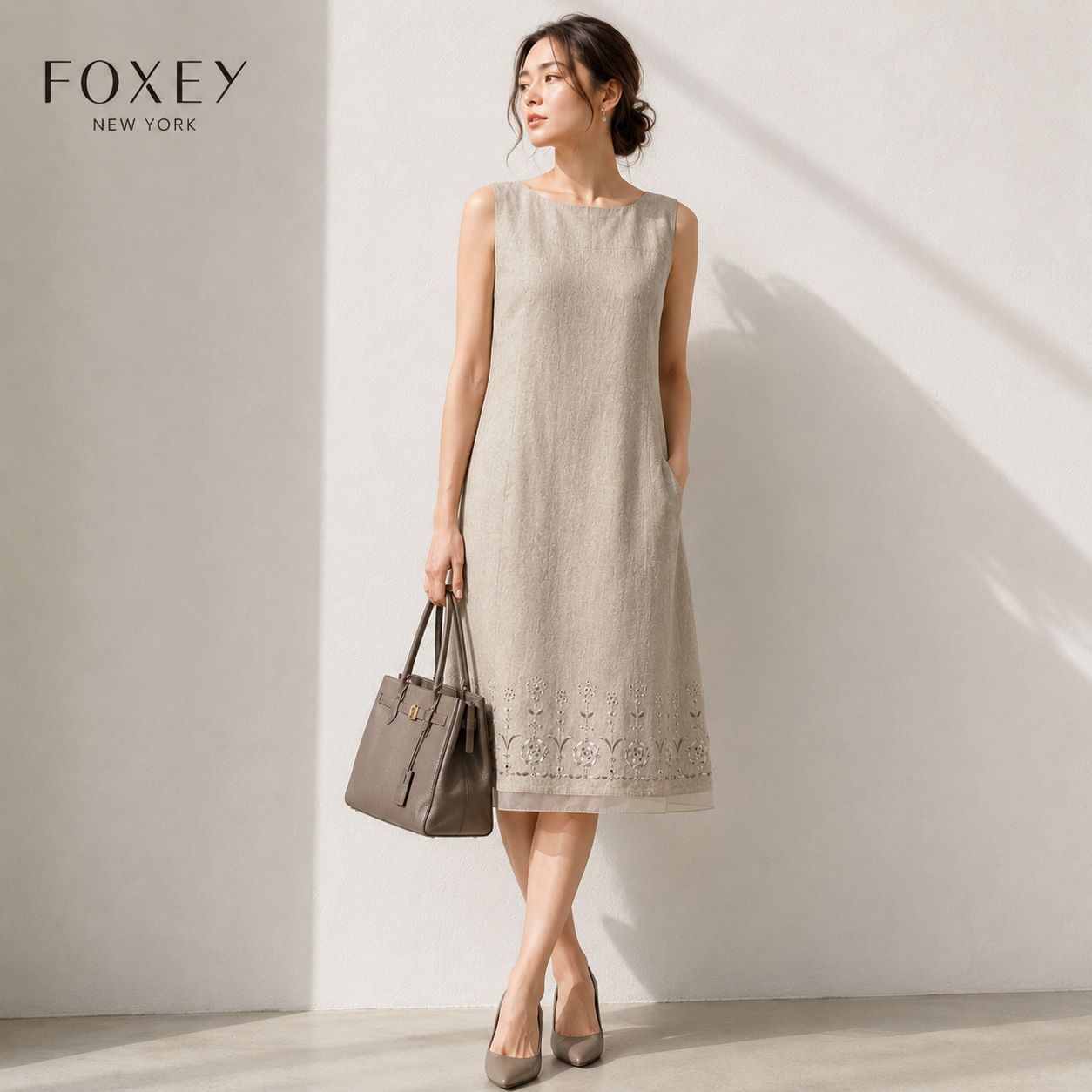 でのお買い物をお楽しみください FOXEY NY 38 グレーベージュ