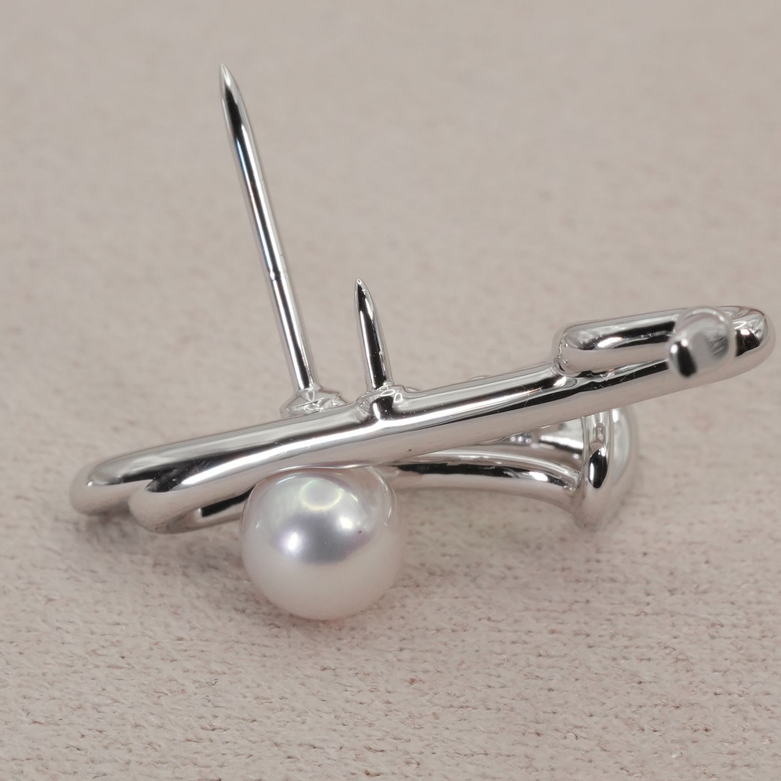 14K ブローチ 美品 ミキモト サックス モチーフ ブローチ アコヤパール 楽器/25-3687