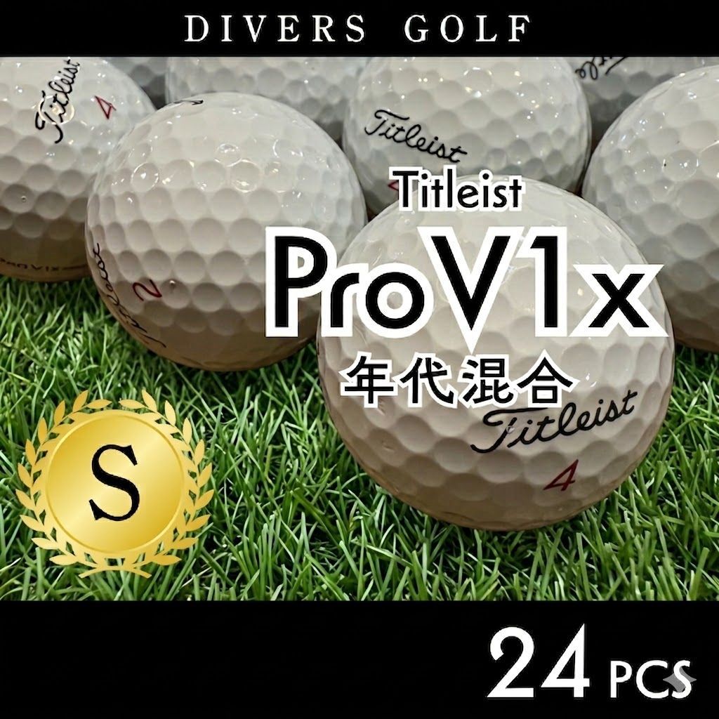 Titleist PRO V1X 白 年代混合 ロストボール 24球