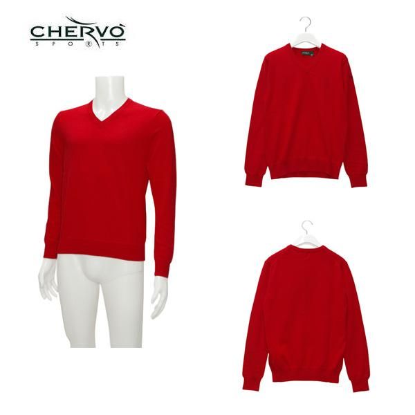 シェルボ CHERVO メンズ 春秋 Vネックコットンセーター 031-18315