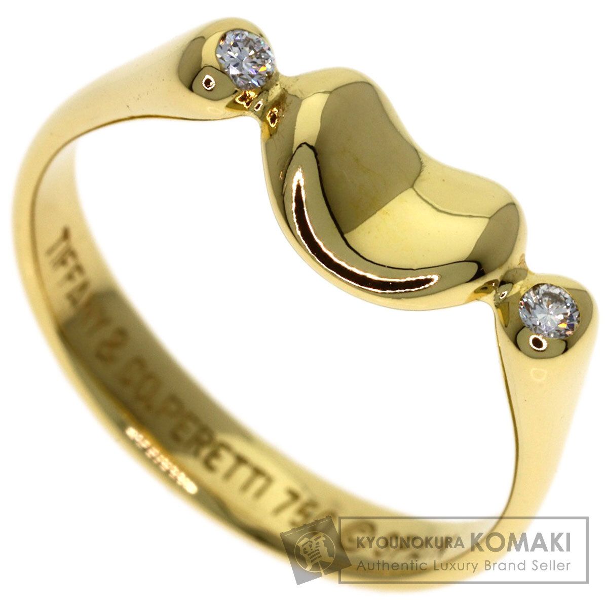 TIFFANY&Co. ティファニー ビーン 2P ダイヤモンド リング・指輪 K18YG レディース [中古] 62,255円