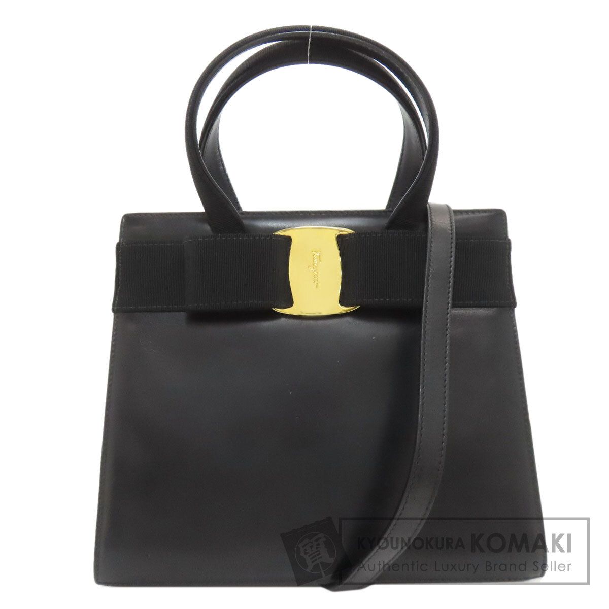 Salvatore Ferragamo サルヴァトーレフェラガモ ヴァラリボン 2WAY ハンドバッグ レザー レディース [中古]