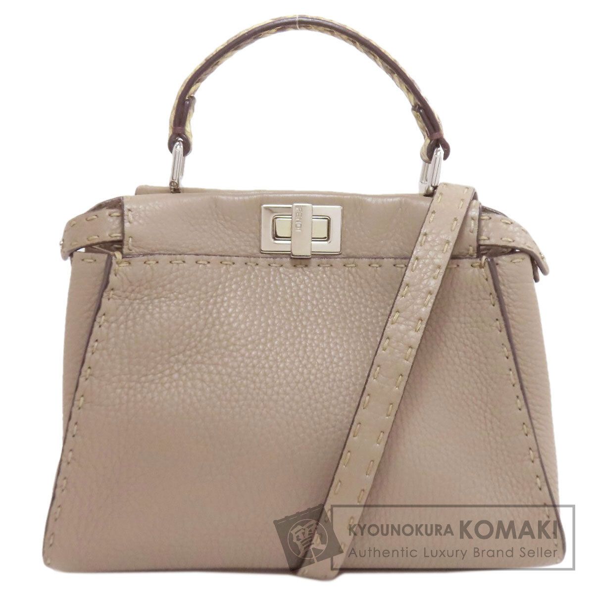 FENDI フェンディ ピーカブー ミニ セレリア 2WAY ハンドバッグ カーフ パイソン レディース [中古]