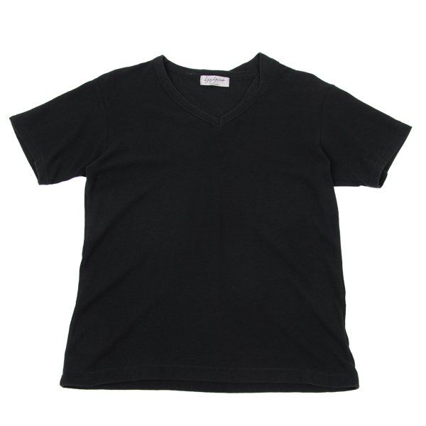 ヨウジヤマモト プールオムYohji Yamamoto POUR HOMME アシンメトリーVネックTシャツ 黒3