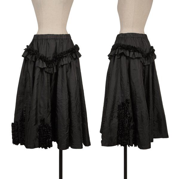コムデギャルソンCOMME des GARCONS ポリフリルパッチスカート 黒S