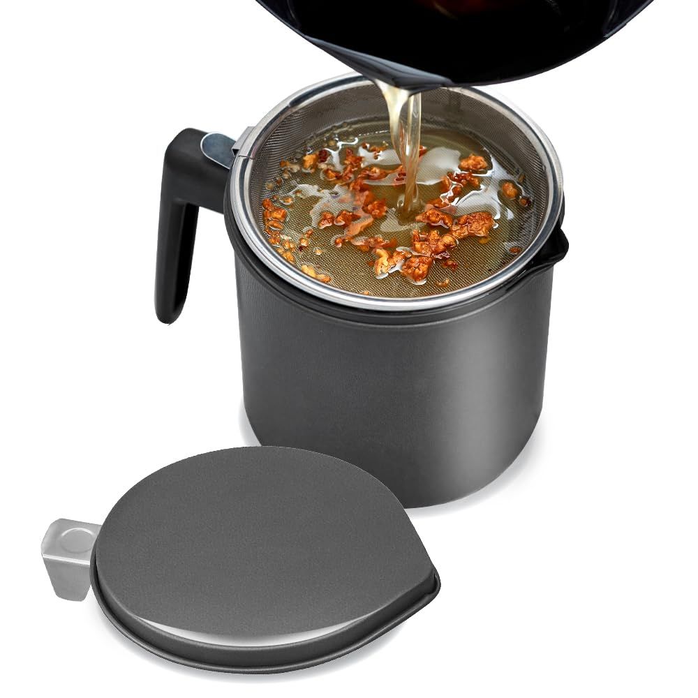 アイリスオーヤマ オイルポット 活性炭 800ml カートリッジ1個付 H-OP800 ブラックY 06bf0598