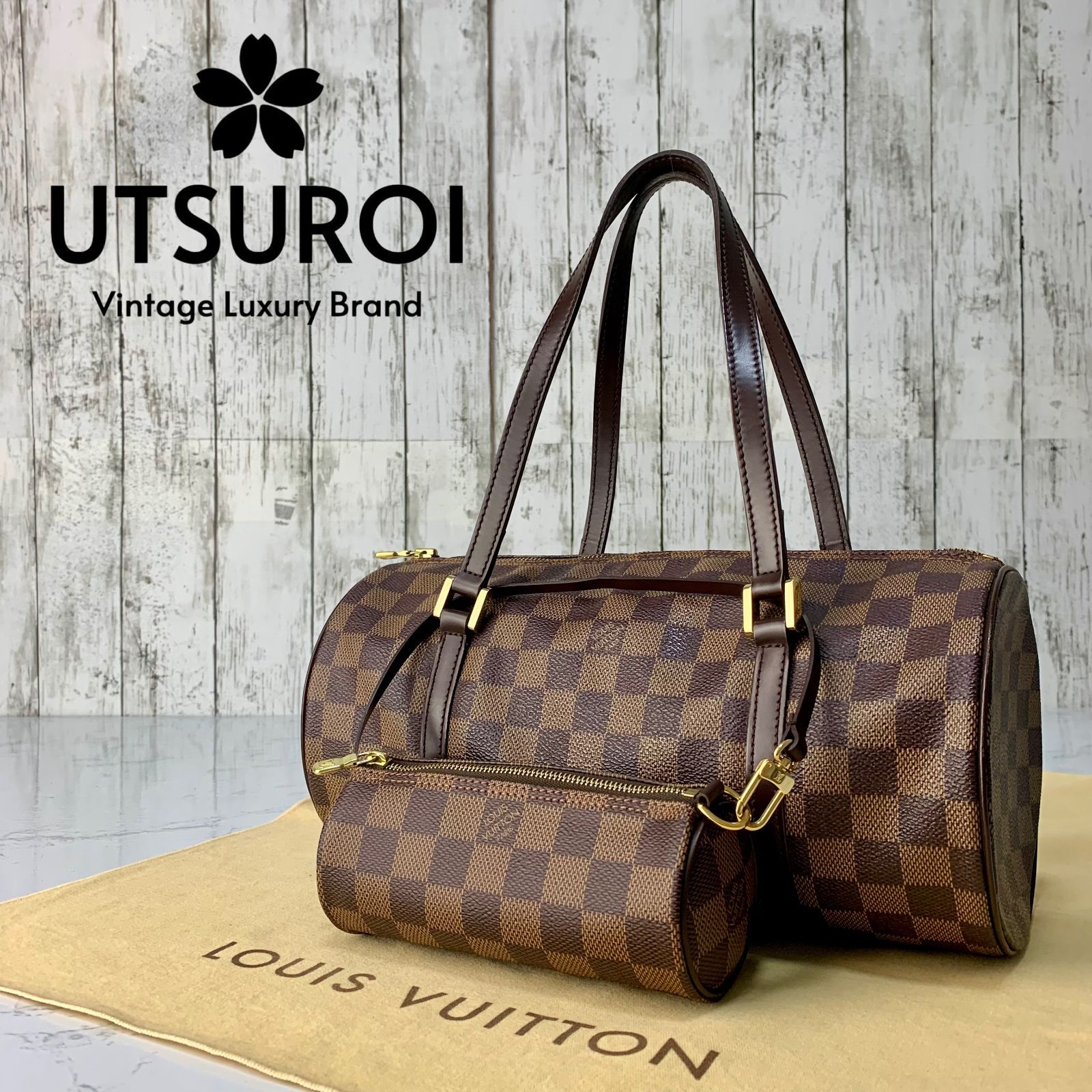 LOUIS VUITTON パピヨン 30 ダミエ ハンドバッグ ポーチ付き N51303