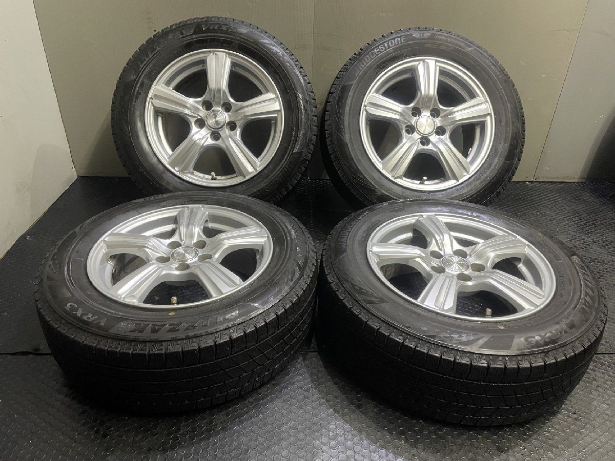 【BS BLIZZAK VRX3 195/65R15】スタッドレス【VIOLENTO 15インチ 6.5J5HPCD100+40】21年製 バリ溝 トヨタ専用設計 プリウス等 (KTO742)