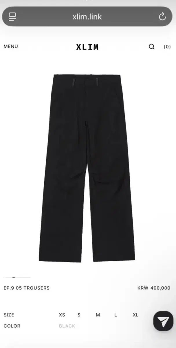 Xlim ep9 05 trouser サイズ M