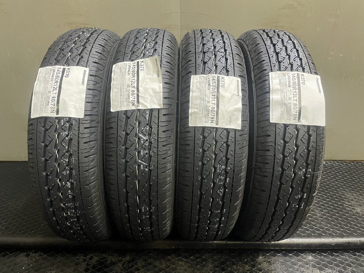 【新品】2026年製 BS BRIDGESTONE K370 145/80R12 80/78N LT 12インチ 夏タイヤ 4本 バモス スクラム タウンボックス エブリィ等　(VVT784)