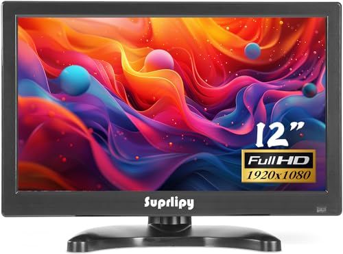12インチ FHD 小型IPSモニター LCDディスプレイスクリーン 1920x1080 60Hz 16:9 BNC VGA AV入力付き 内蔵ラウドスピーカー CCTV防犯カメラ DVR PC ゲーム機用kk c40b4ba7