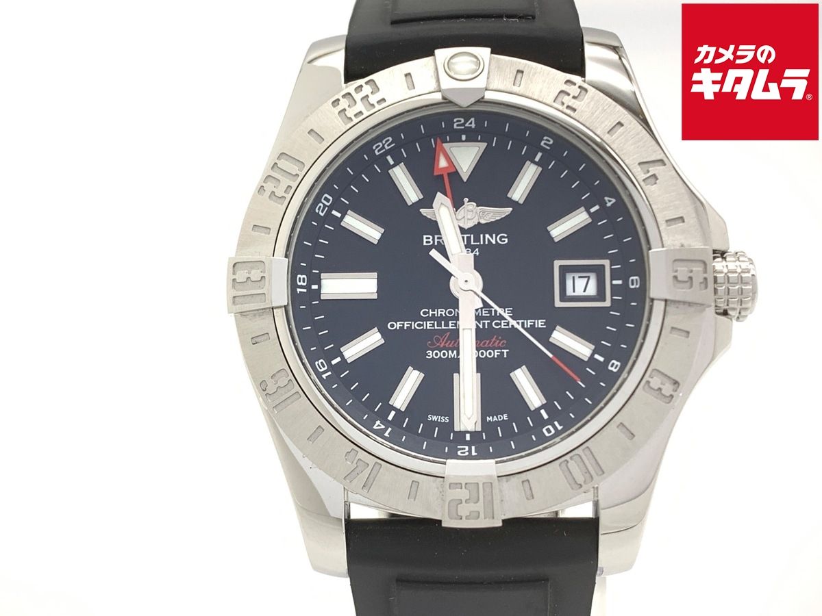 【中古】 【美品】 ブライトリング アベンジャー II GMT A3239011/BC35 ブラック ステンレススティール