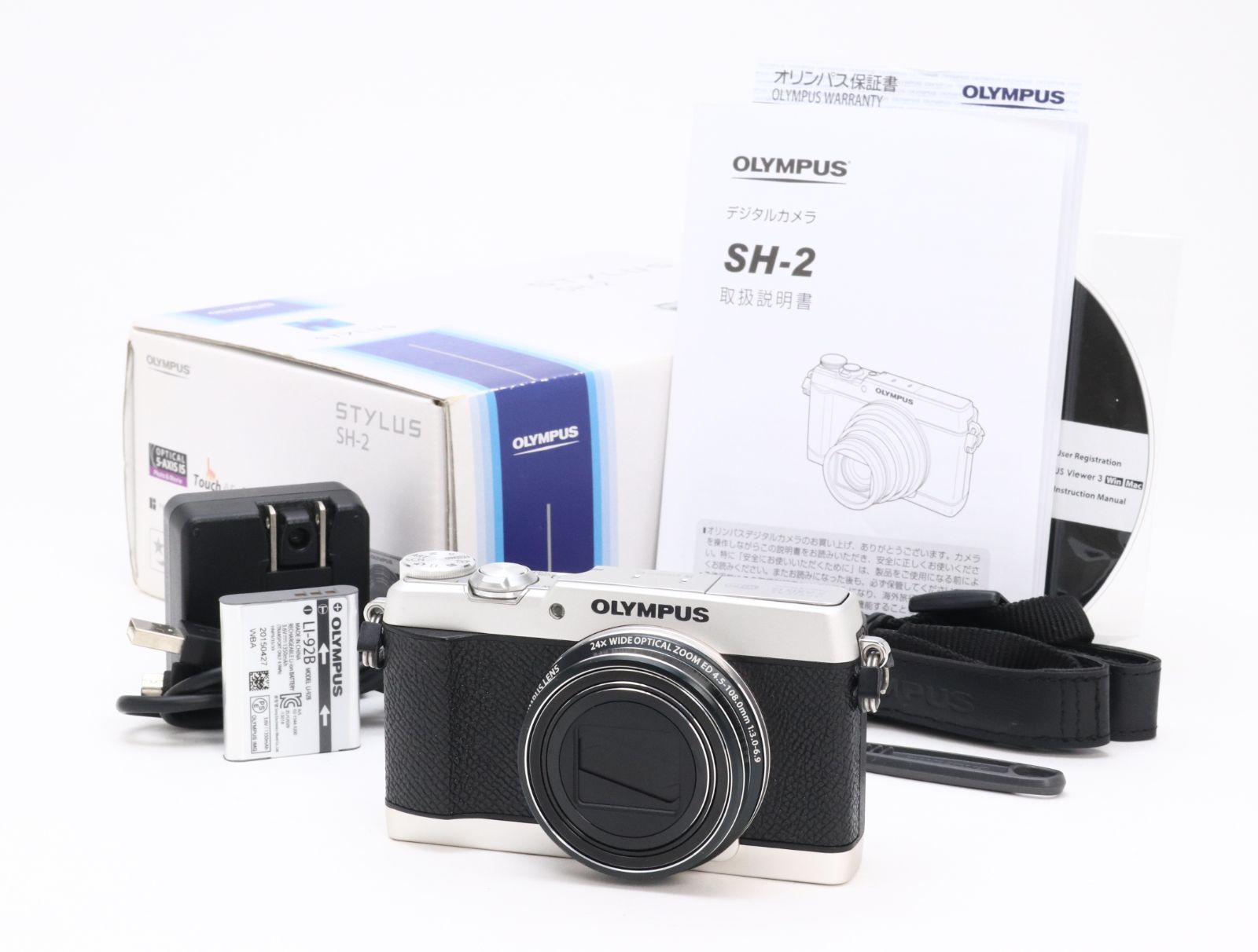 AB+ (良品) OLYMPUS オリンパス STYLUS SH-2 シルバー 初期不良返品対応 55-21