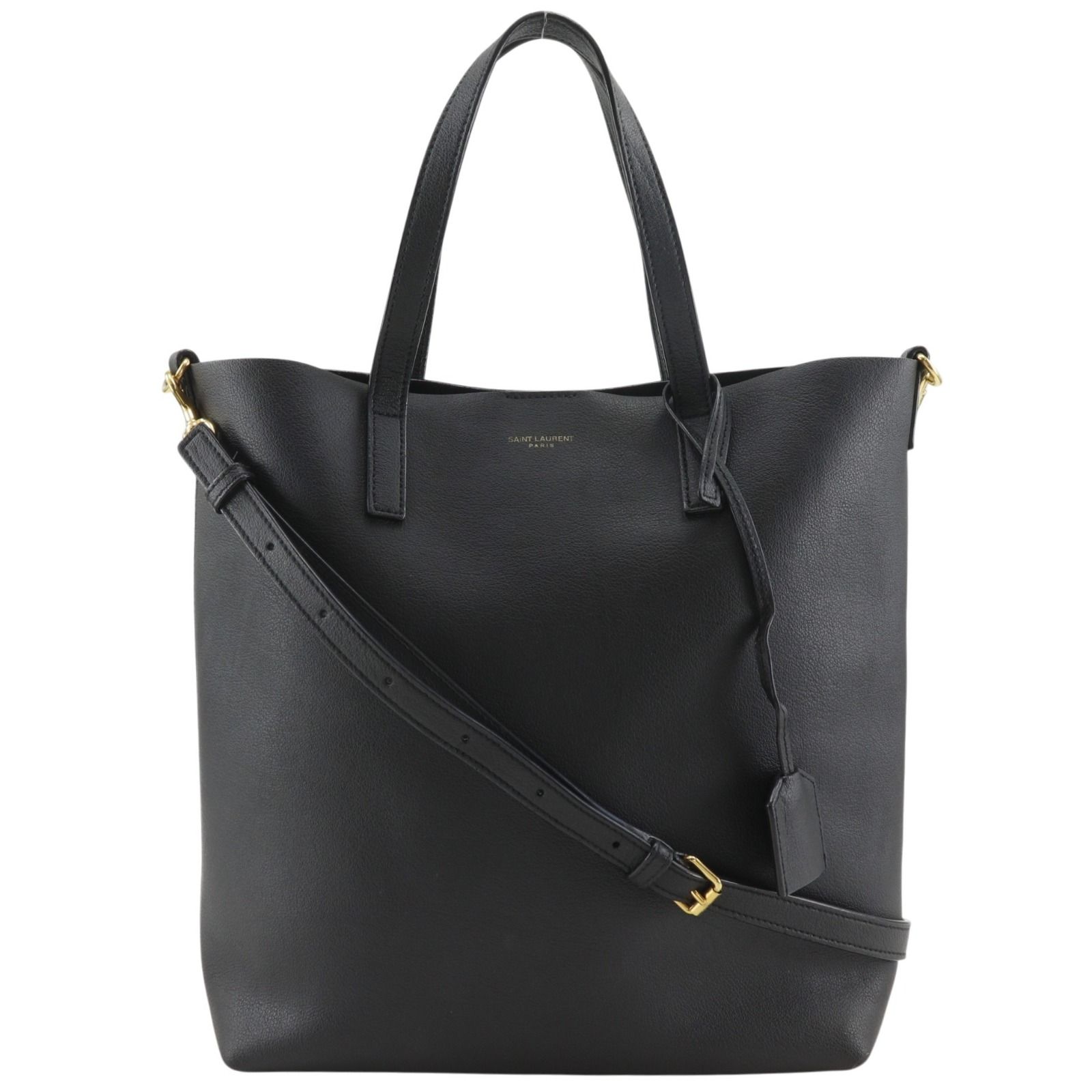 【SAINT LAURENT】サンローラン トイ ショッピングトートバッグ 2WAYショルダー 600307 カーフ 黒 レディース ハンドバッグ