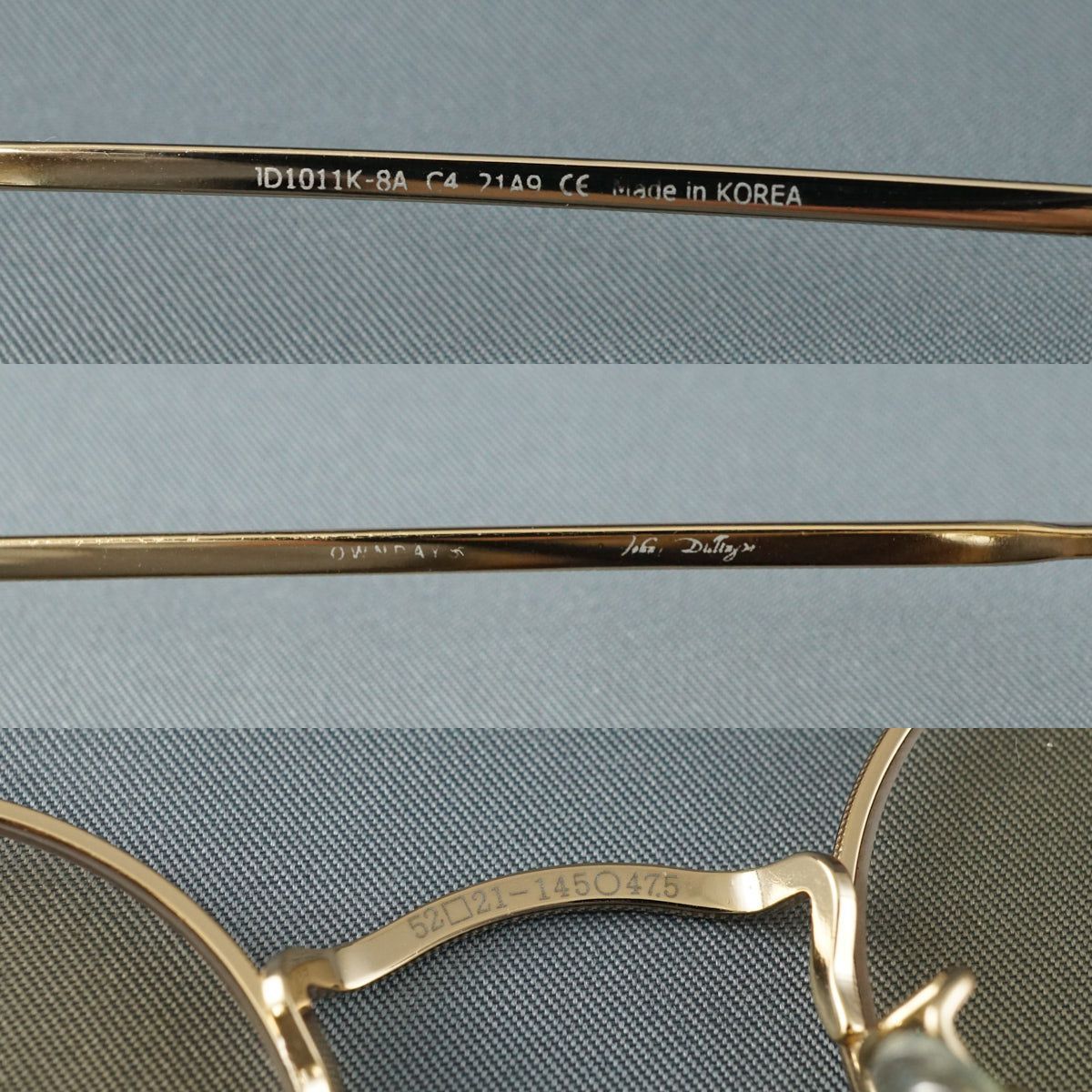 眼鏡 OWNDAYS John Dillinger USED美品 JD1011K-8A C4 オンデーズ