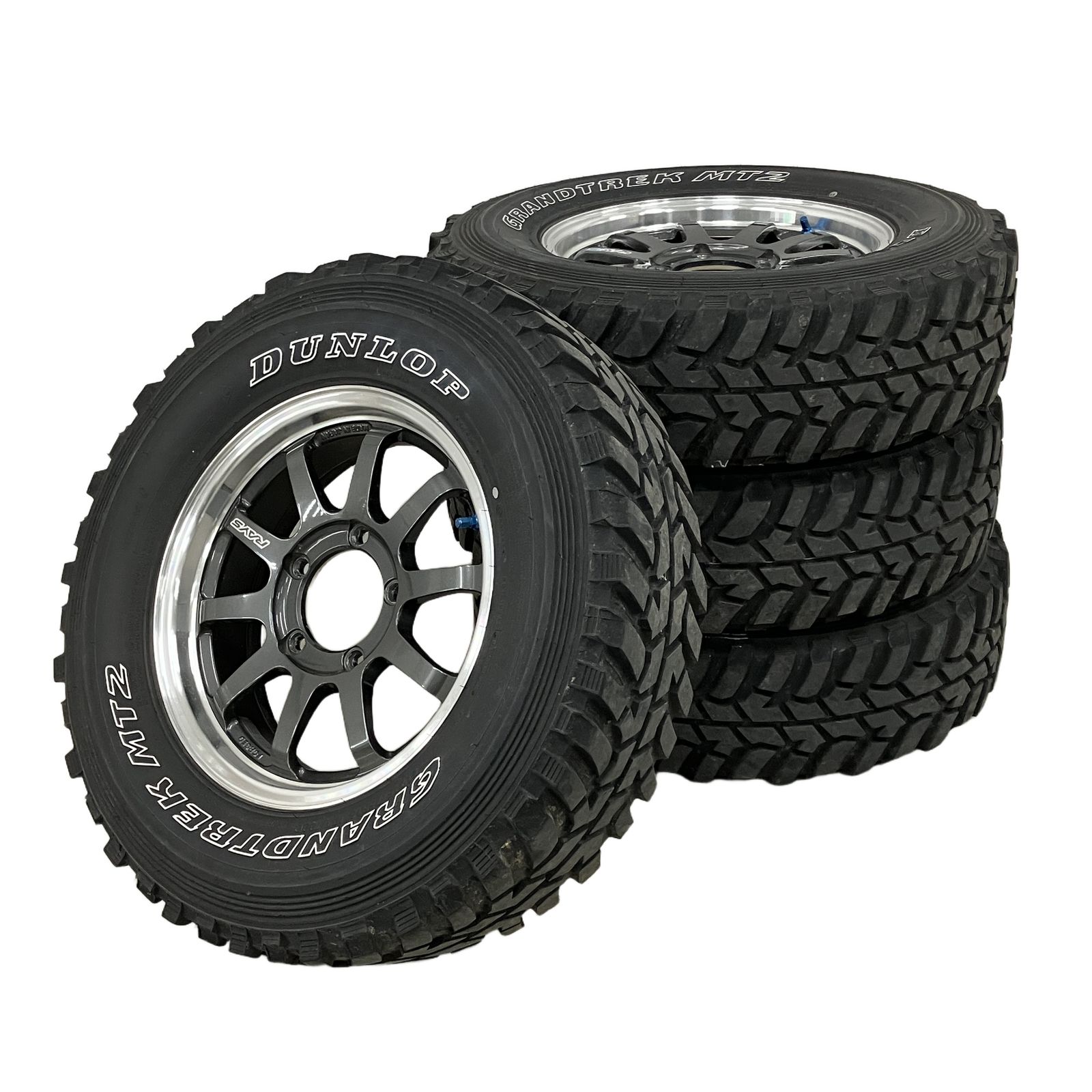 RAYS A-LAP-J 16インチ 5穴 ホイール Dunlop GRANDTREK MT2 タイヤ 4本セット 中古 M11186740