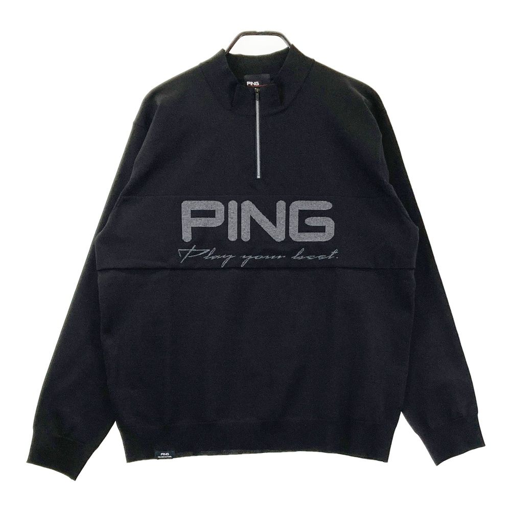 サイズ：L PING ピン 2025年 621-5275900 ニット セーター  ブラック系 [240101685934] ゴルフウェア メンズ ストスト サイズ：L PING ピン 2025年 621-5275900 ニット セーター ブラック系