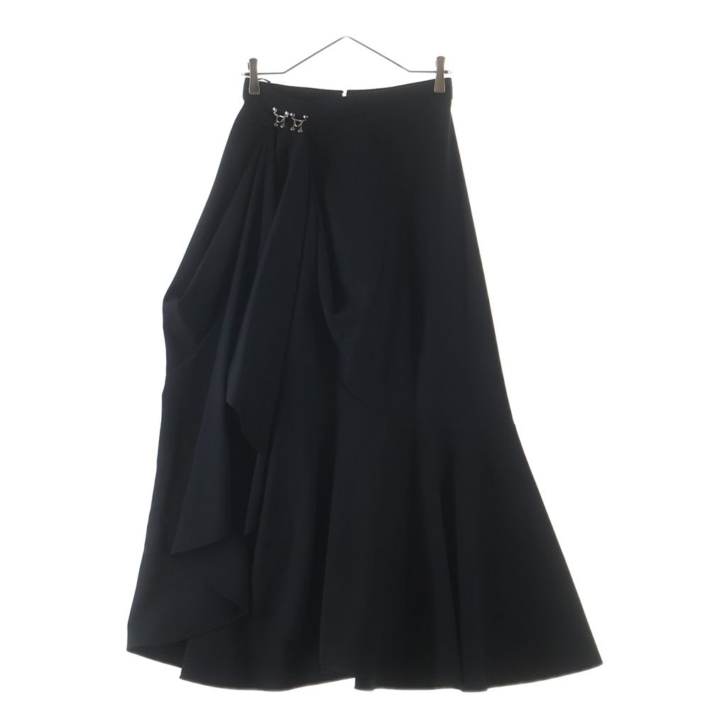 Alexander McQueen (アレキサンダーマックイーン) アシンメトリー ウール ドレープ フックデザイン ロングスカート ブラック レディース 23,430円