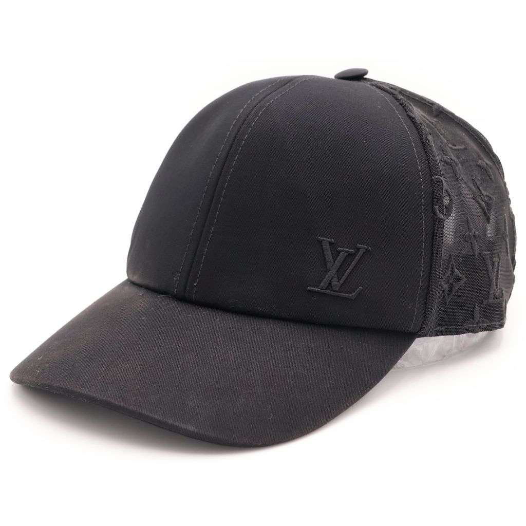 LOUIS VUITTON (ルイヴィトン) モノグラム メッシュベースボールキャップ 帽子 ブラック M77115
