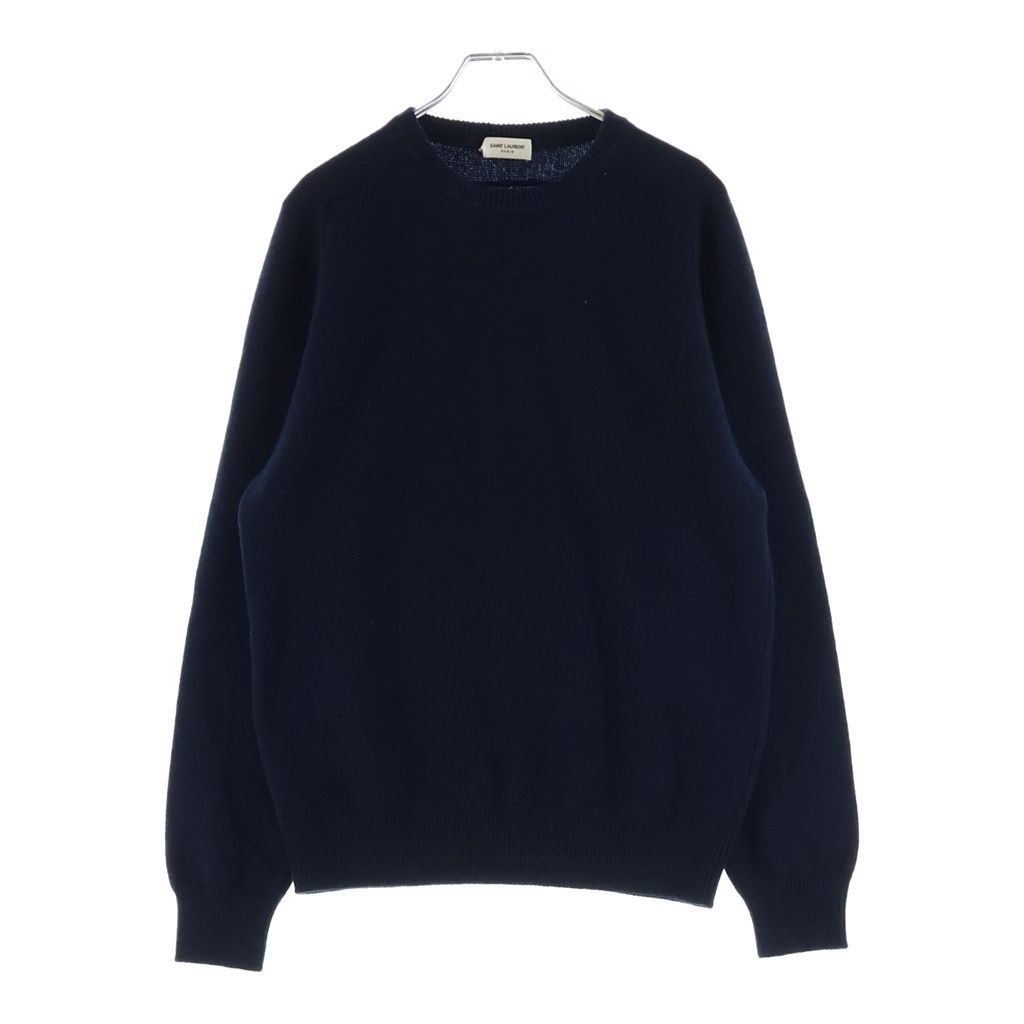 SAINT LAURENT PARIS (サンローランパリ) 14AW カシミヤ クルーネック ニット セーター ネイビー 353838 Y1YC1
