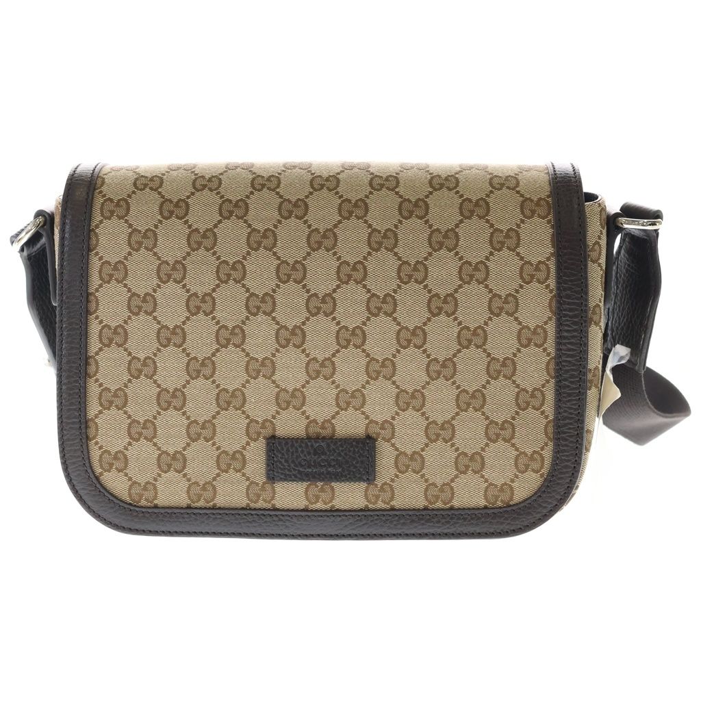 GUCCI (グッチ) クロスボディ ショルダーバッグ GGキャンバス ベージュ ブラウン 449172