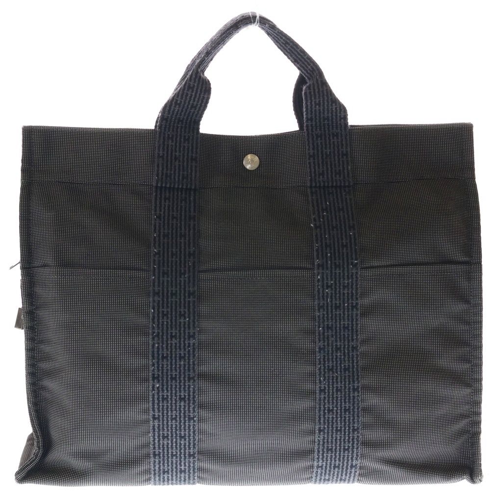 HERMES (エルメス) エールラインMM ハンドバッグ トートバッグ キャンバス グレー シルバー金具