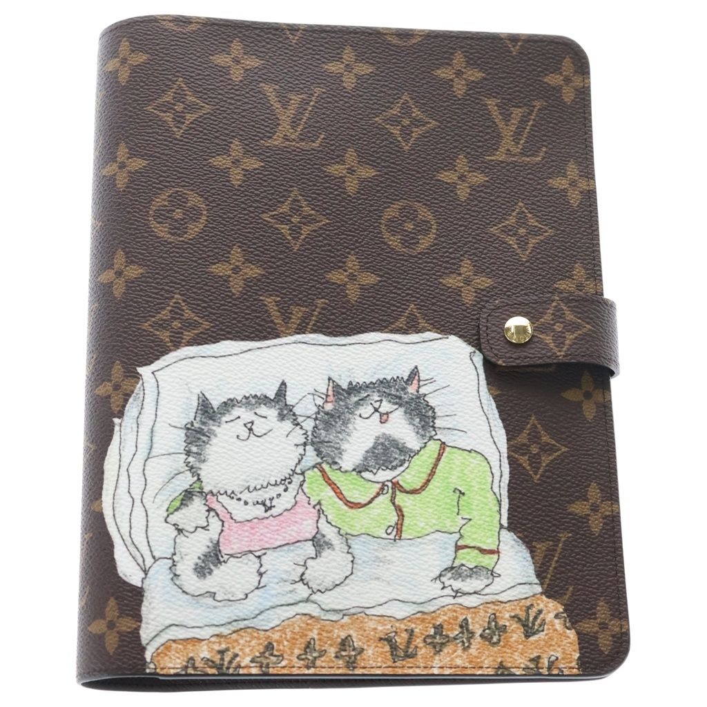 LOUIS VUITTON (ルイヴィトン) モノグラム アジェンダ・ビューローMM グレースコディントンコラボ 手帳カバー ブラウン PVC GI1395
