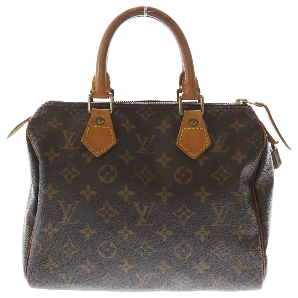 LOUIS VUITTON (ルイヴィトン) モノグラム スピーディ25 ハンドバッグ ミニボストンバッグ ブラウン レザー×PVC M41528 ゴールド金具