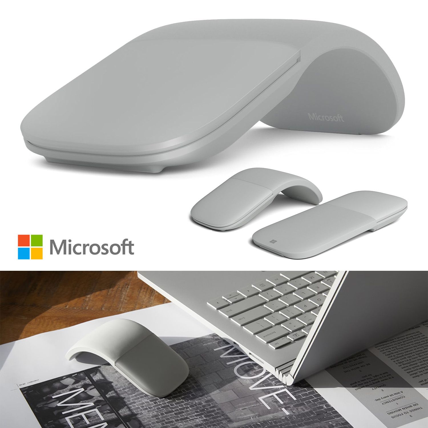 PC周辺機器 マイクロソフト Surface アーク マウス ライトグレー