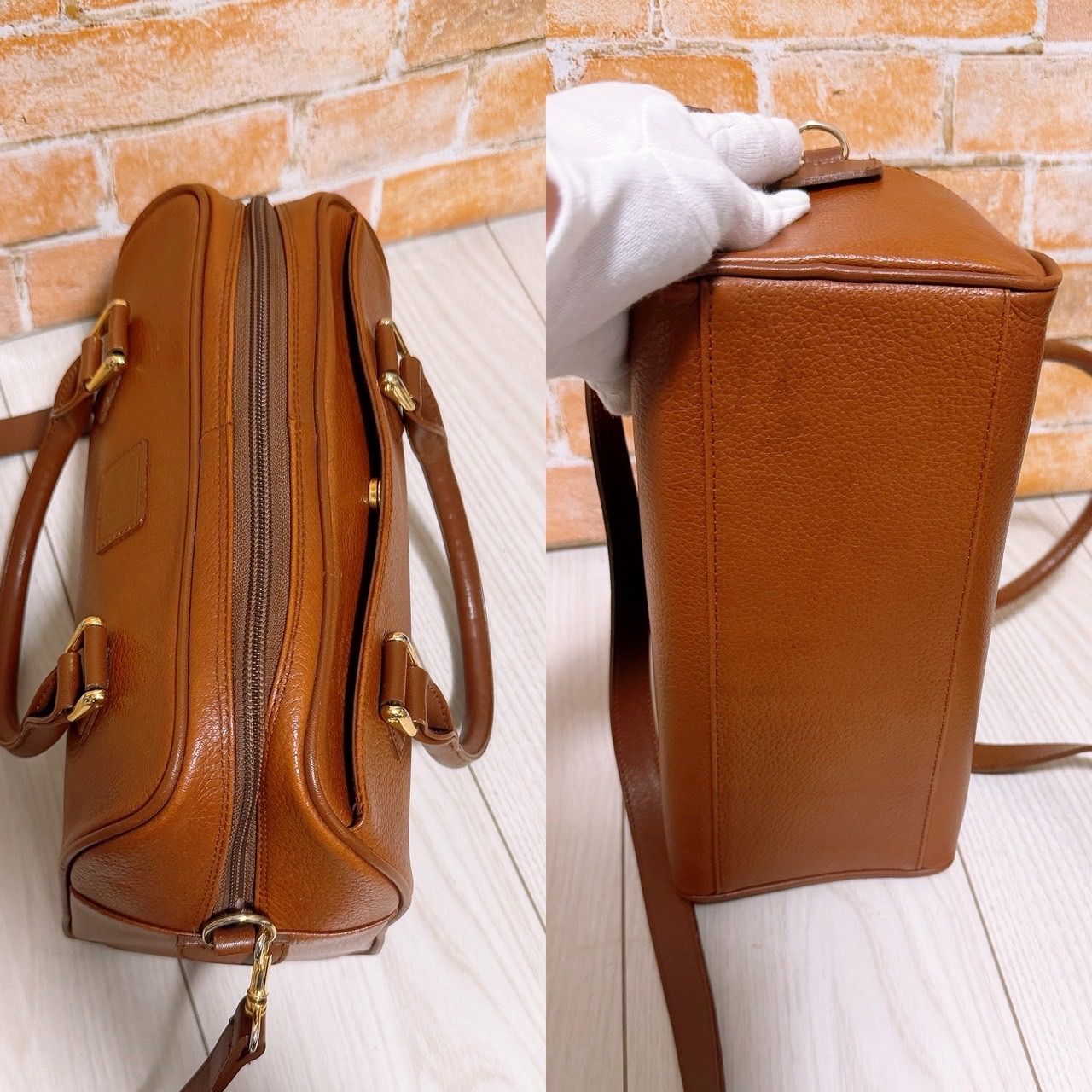 美品) Burberrys(バーバリー)2wayバッグ レザー キャメル - メルカリ