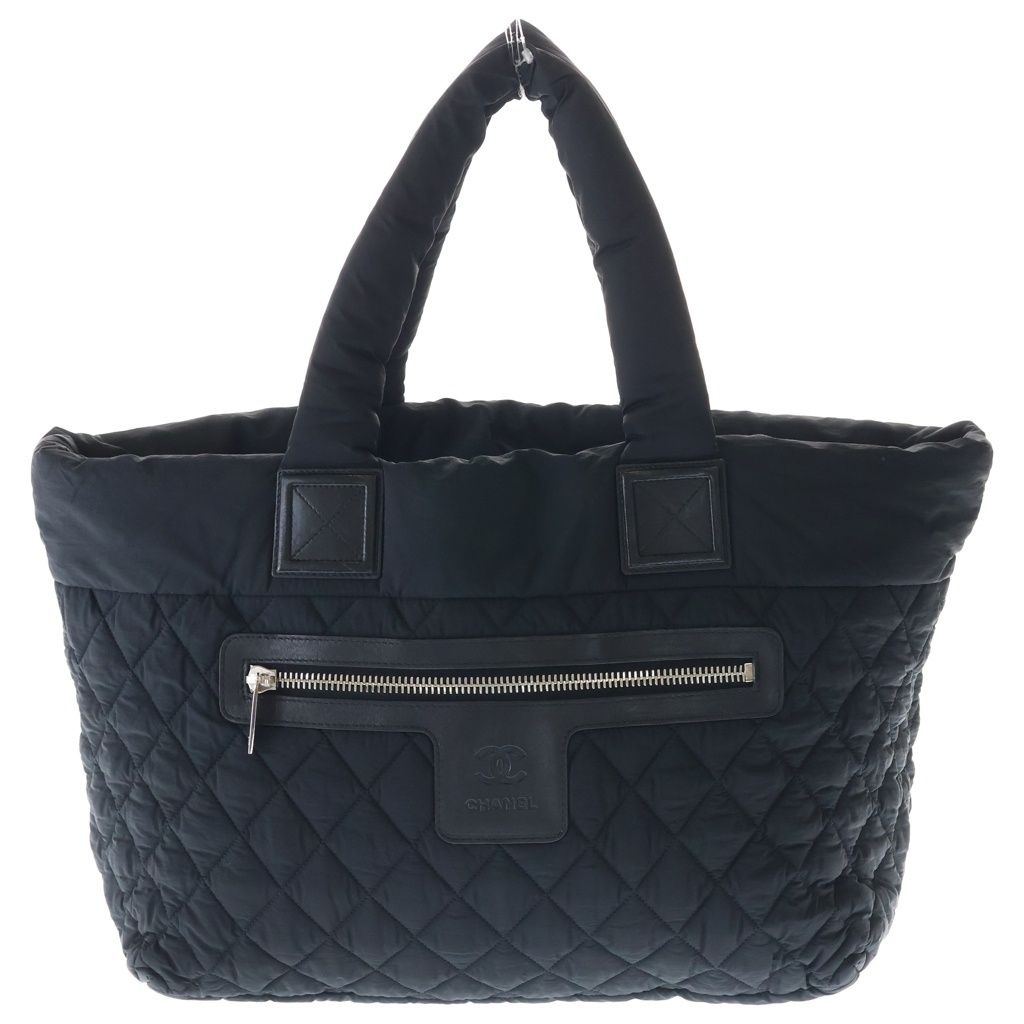 CHANEL (シャネル) ココクーントートバッグ ハンドバッグ ブラック ナイロン 13608307