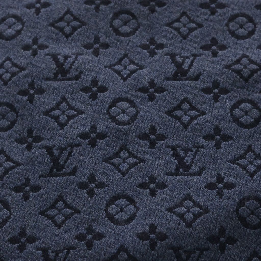 LOUIS VUITTON ルイヴィトン モノグラム・クラシック マフラー ウール ネイビー M78525 LOUIS VUITTON (ルイヴィトン) モノグラム・クラシック マフラー