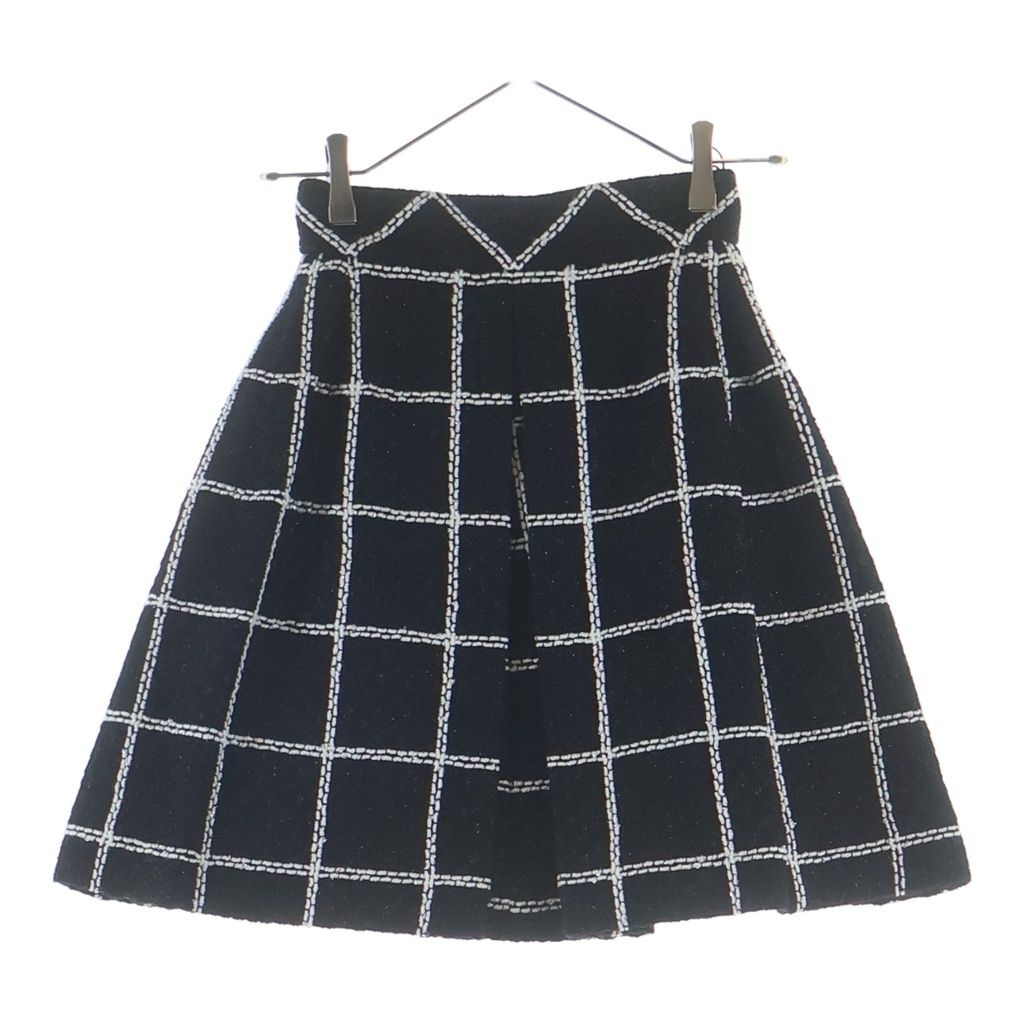 CHANEL (シャネル) ココボタン ツイード チェックプリーツスカート