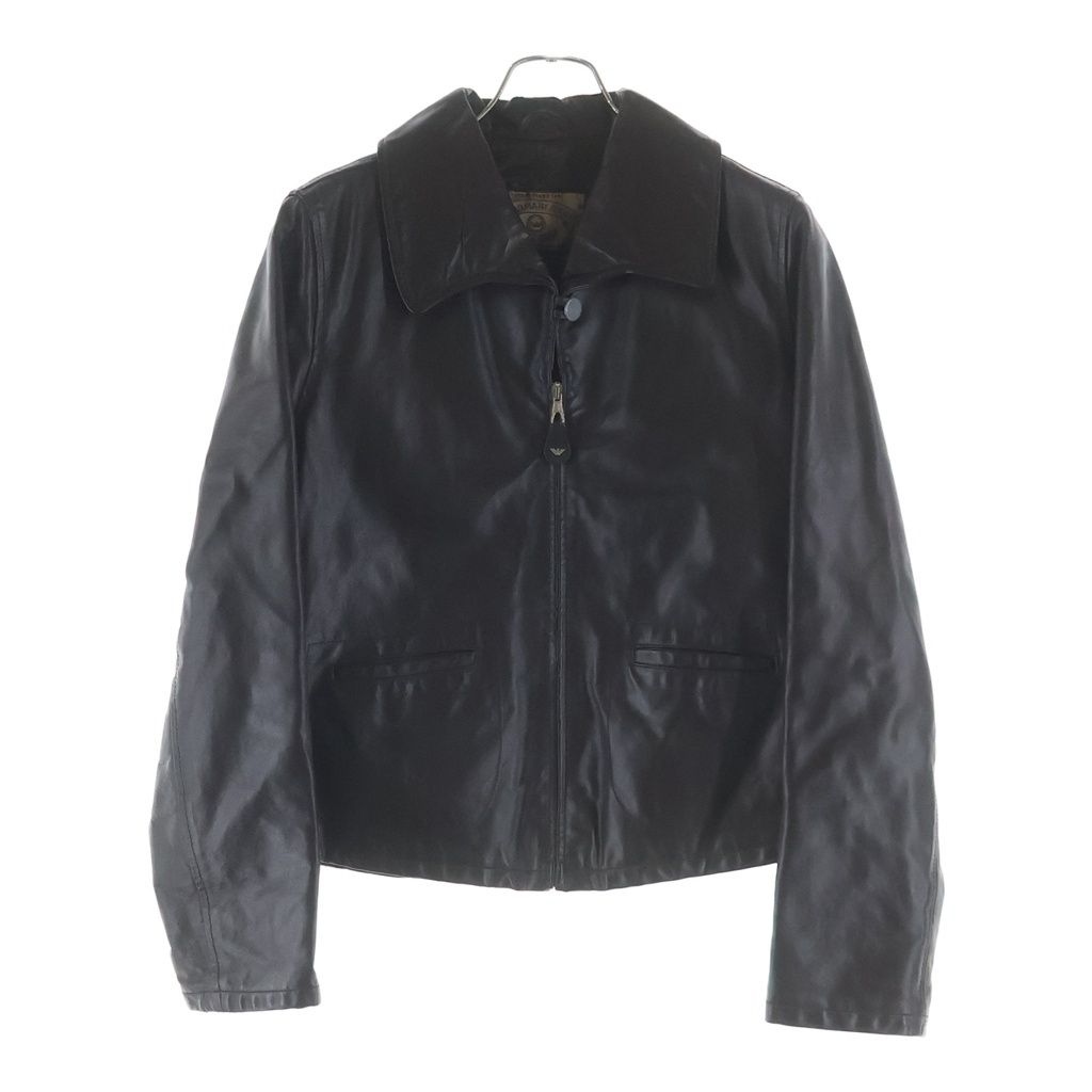 ARMANI JEANS アルマーニ ジーンズ 90s Leather Jacket レザージャケット 裏地キルティング ブラウン ARMANI JEANS (アルマーニ ジーンズ) 90s Leather Jacket レザー