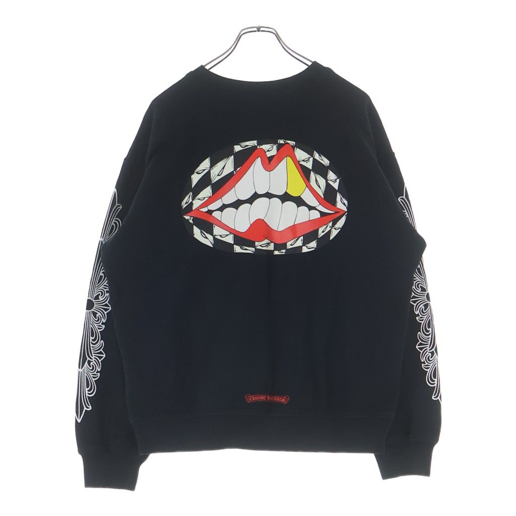 CHROME HEARTS (クロムハーツ) ×MATTY BOY 99 Eyes Chomper Crewneck Sweatshirt マッティボーイ 99アイズ 袖フローラル クルーネックスウェット