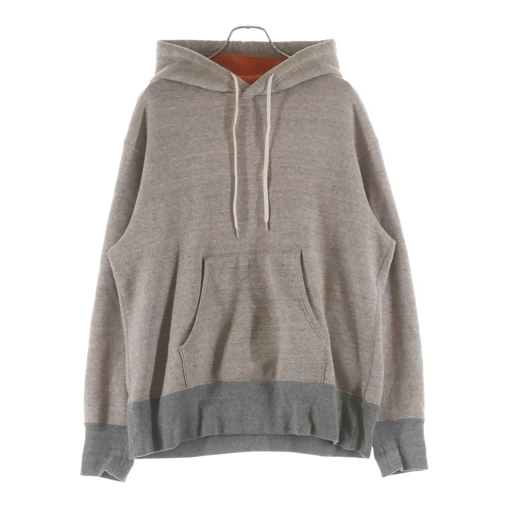 BIOTOP (ビオトープ) カシミヤ混 TWO-TONE HOODIE ツートンプルオーバーフーディー パーカー グレー
