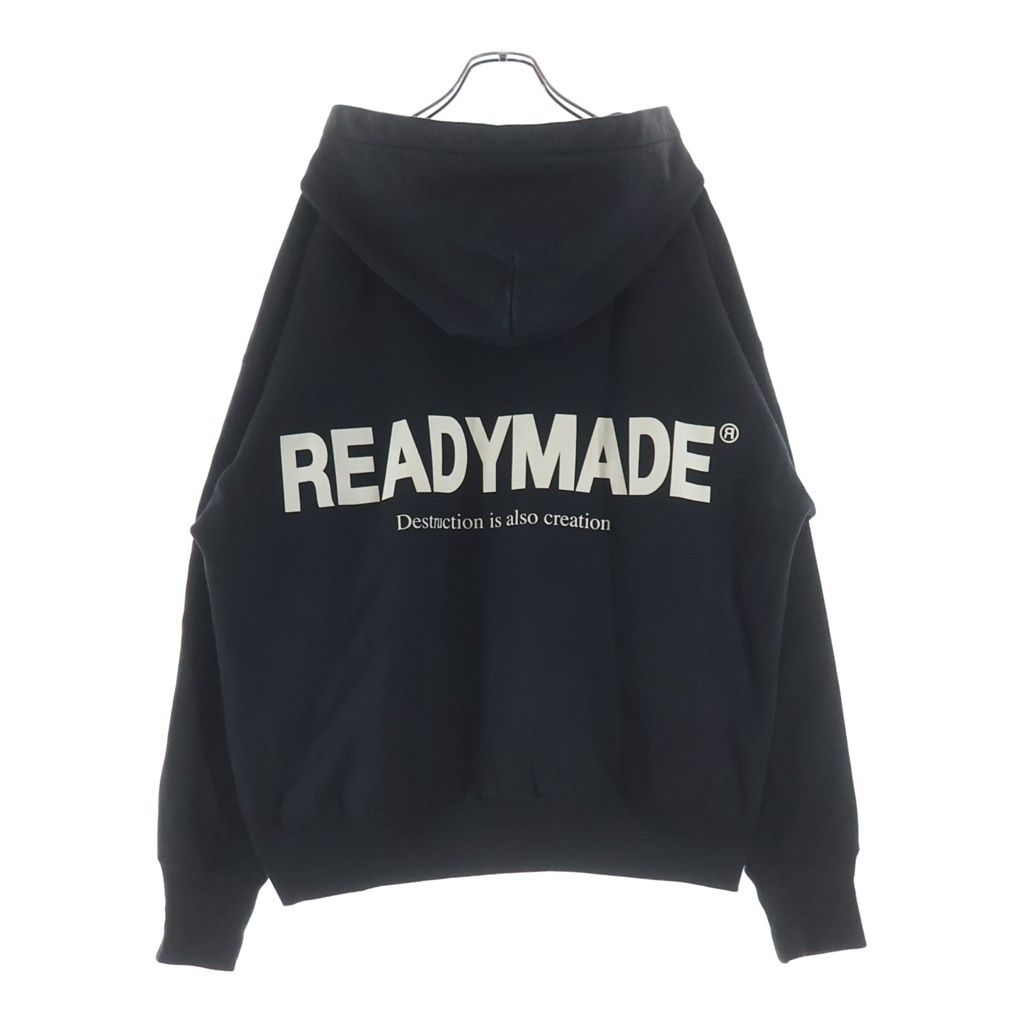 READY MADE (レディメイド) HOODIE SMILE スマイルロゴ プルオーバーパーカー フーディー ブラック RE-CO-BK-00-00-245