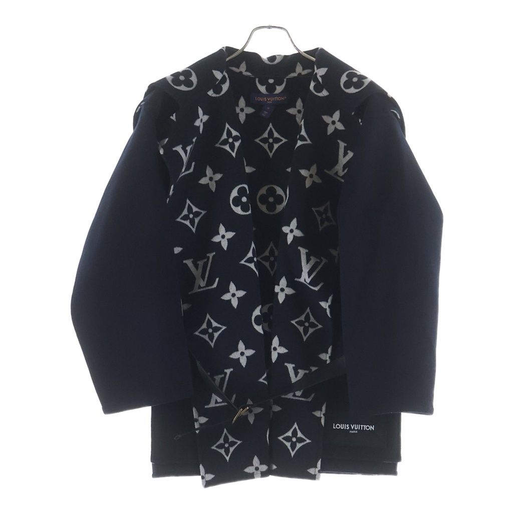 LOUIS VUITTON (ルイヴィトン) 23SS モノグラム フラップポケット ショート ウールコート ネイビー レディース RW231W RO1 FOCO46