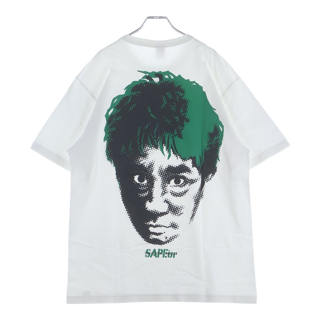 SAPEur (サプール) MASATOSHI HAMADA 浜田雅功 プリント クルーネック半袖Tシャツカットソー ホワイト