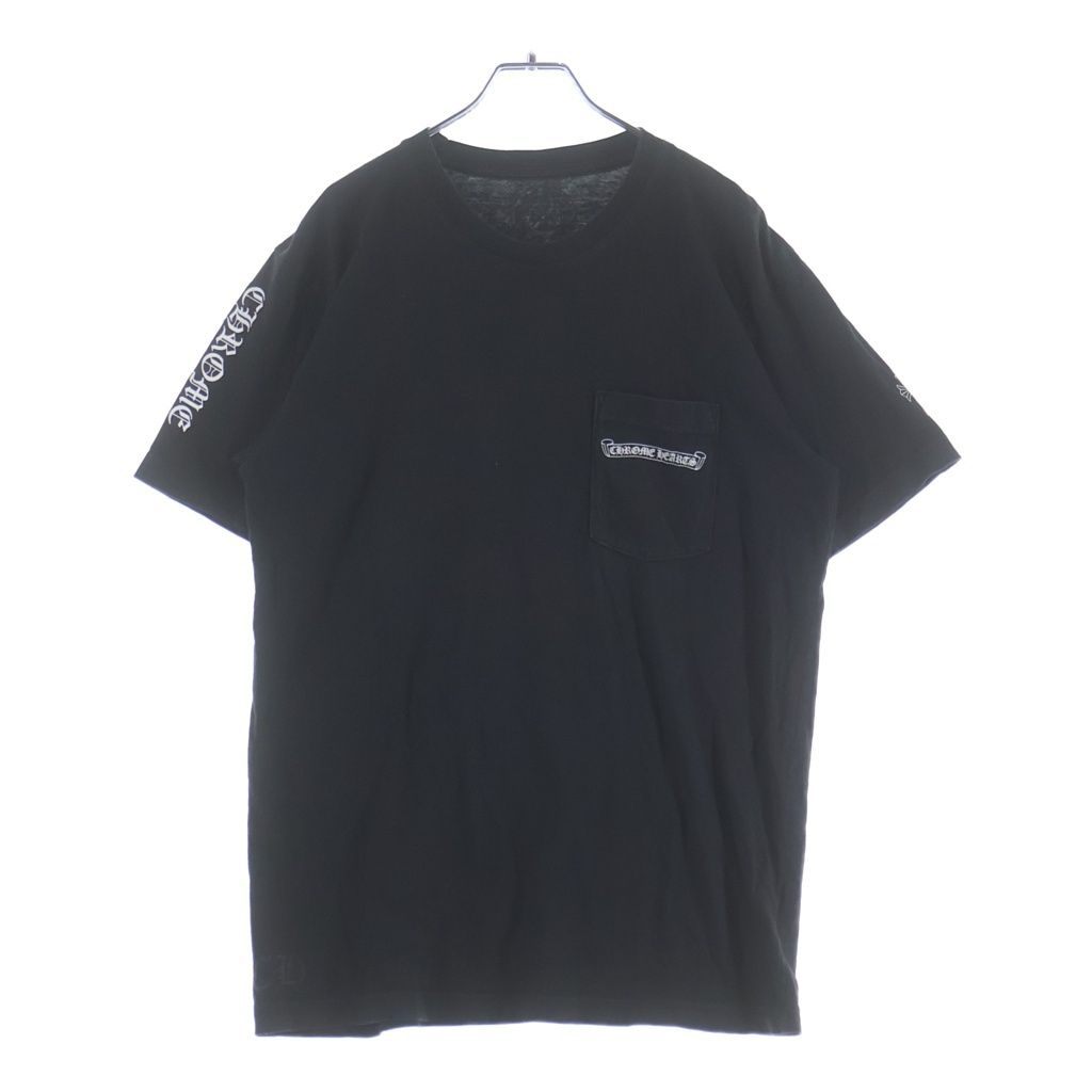 CHROME HEARTS (クロムハーツ) CEMETERY T-SHIRT バックセメタリープリント 半袖ポケットTシャツ カットソー ブラック