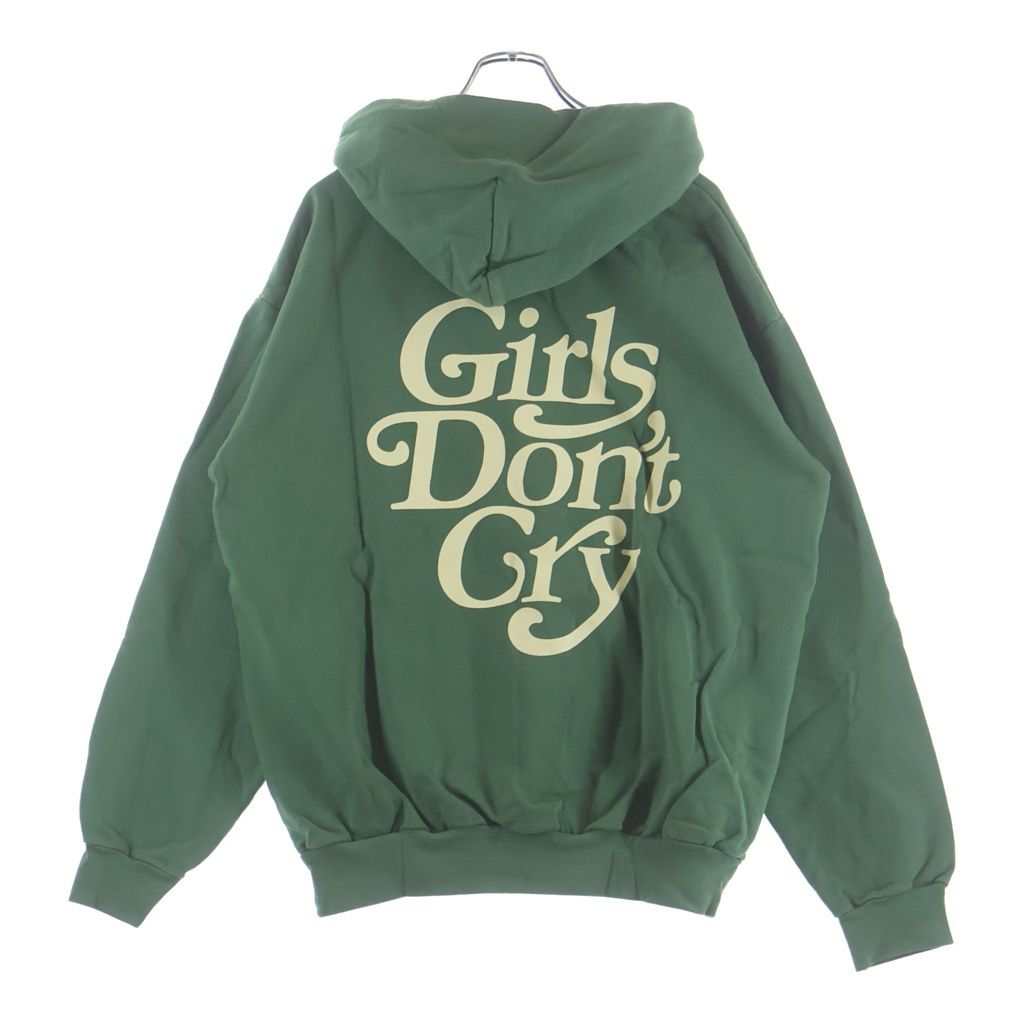 Girls Don't Cry (ガールズドントクライ) Logo Hoodie ロゴプリント スウェット プルオーバーパーカー グリーン