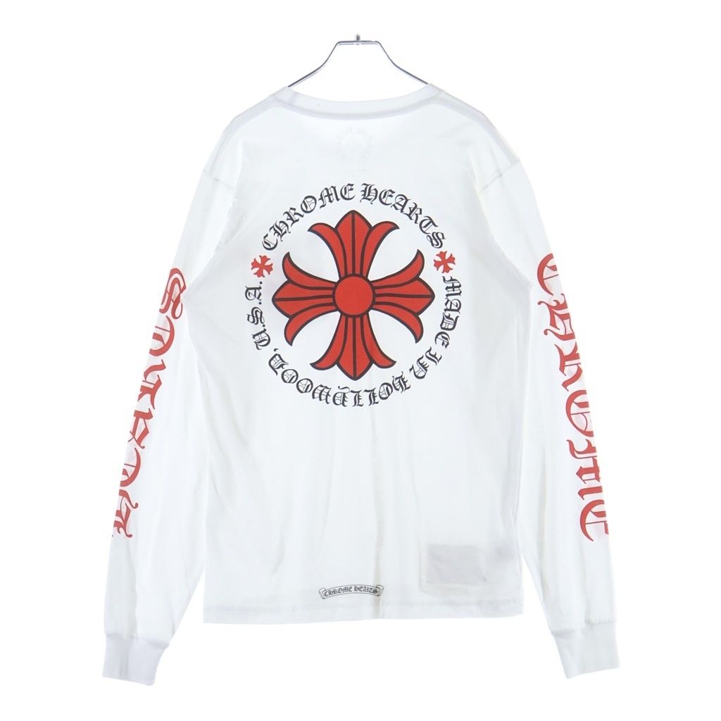 CHROME HEARTS (クロムハーツ) Made in Hollywood CHplus L/S Tee メイドインハリウッド 両面CHプラスプリント クルーネック長袖Tシャツカットソー ホワイト