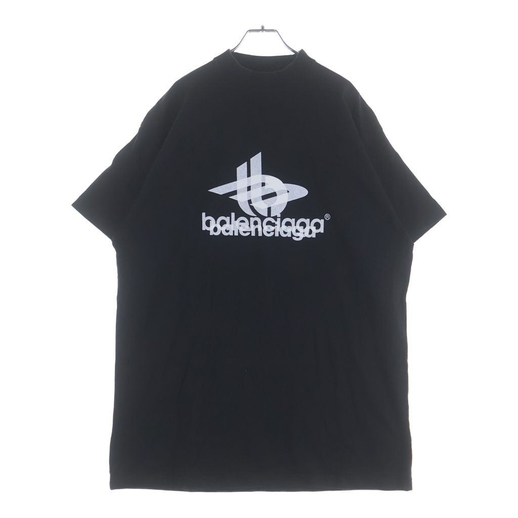 BALENCIAGA (バレンシアガ) 23AW レイヤードスポーツロゴ クルーネック半袖Tシャツカットソー ブラック 739028 TPVF2