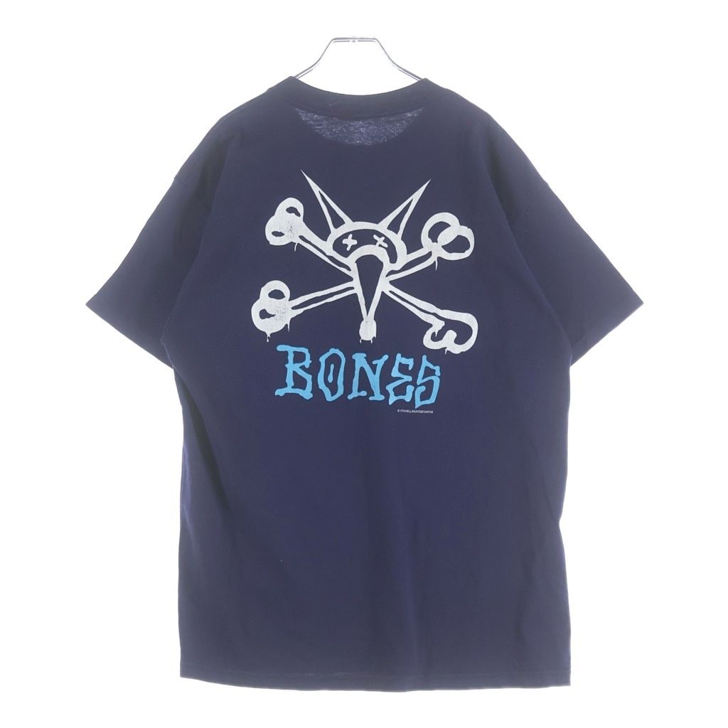POWELL PERALTA (パウエルペラルタ) 90s RAT BONES TEE 黒タグ ラットボーンズ プリント クルーネック 半袖Tシャツ カットソー ネイビー