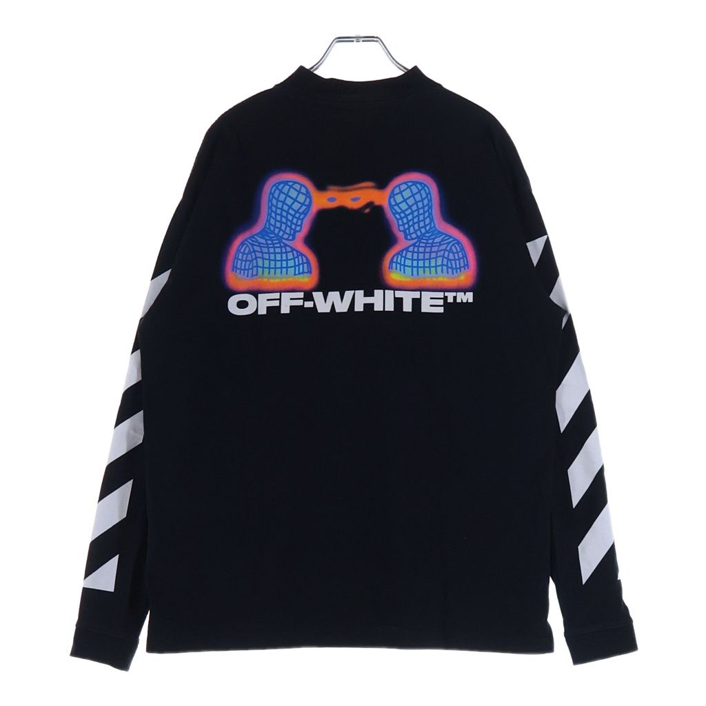 OFF-WHITE (オフホワイト) DIAG THERMO MEN OVER MOCK TEE ダイアグ サーモ メン オーバー モック 長袖Tシャツ ブラック OMAB032E19185006