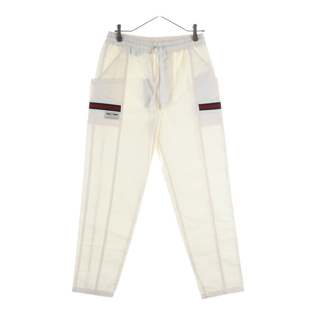 GUCCI (グッチ) シェリーライン ウェブストライプ カーゴ ロングパンツ ホワイト 604171 XDAX3