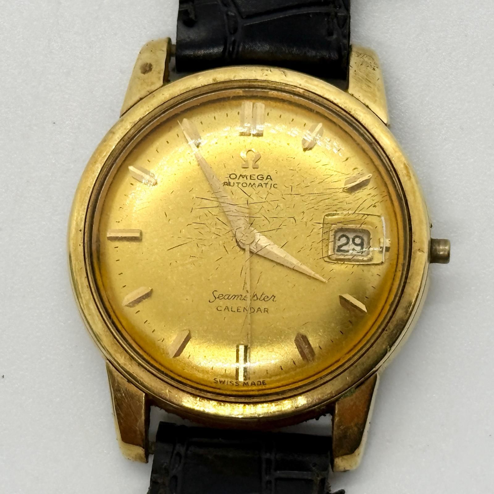 OMEGA オメガ SEAMASTER シーマスター ゴールド AT メンズ 腕時計 訳あり