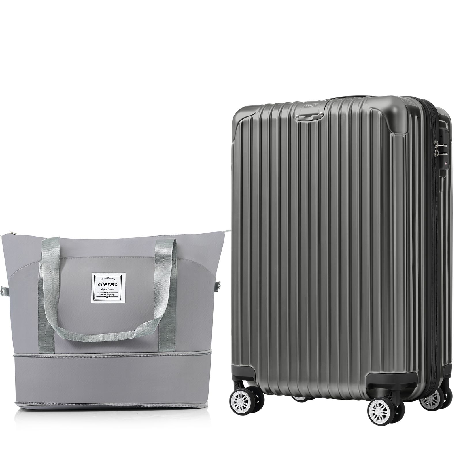 新入荷｜キャリーケース スーツケース Sサイズ 大容量 容量拡張 ストッパー付き TSAロック搭載 静音 小型 トートバッグ ハンドバッグ レディース バッグ 手提げ 軽量　ダックグレー